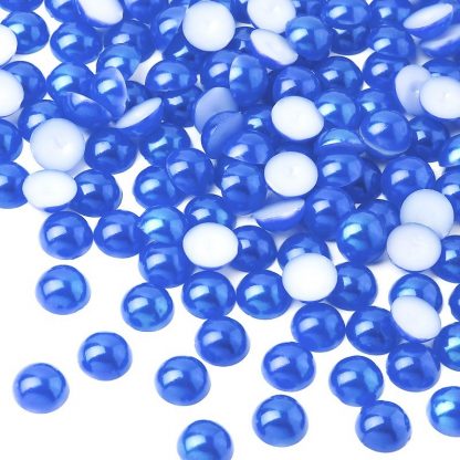 Półperełki okrągłe 8 mm (niebieski) - 2000 szt.